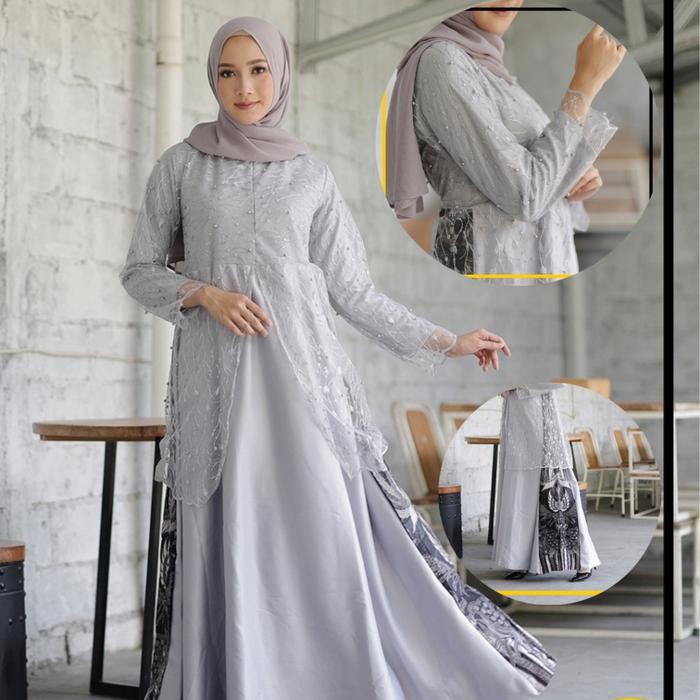 dress satin brokat 260 Ide Dress satin kombinasi brokat terbaik