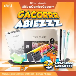 [GACORRR ABIEZZZ] Deli Combo Oil Pensil 24/36/48/72 + SketchBook Free Gel Pen Free Penghapus Kertas Pencil Peralatan - BTS Exclusive" Stationery