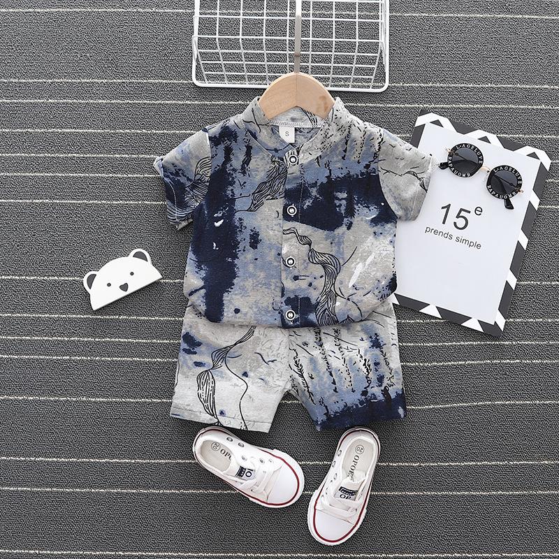 0-5 years old boy child baby suit crawling suit dirt-resistant shirt + comfortable breathable shorts two-piece suit 1