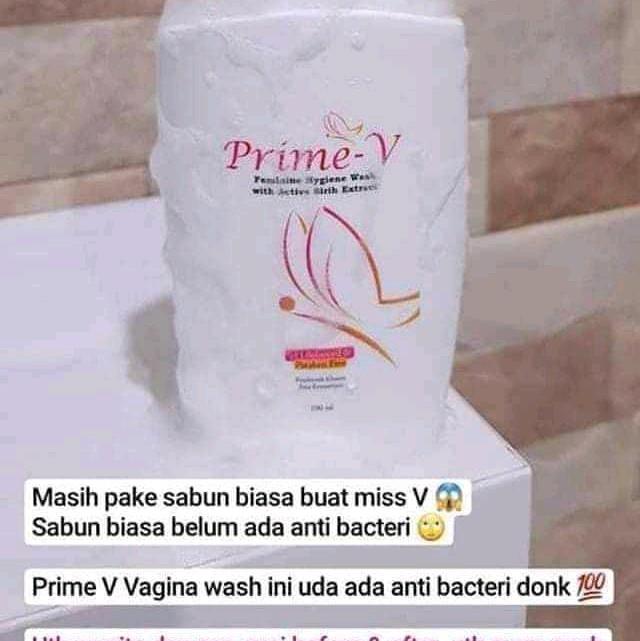 1 BOTOL PRIME V SABUN PEMBERSIH KEWANITAAN ISI 100ML Feminine Hygiene Pencerah Keputihan Gatal daun 4
