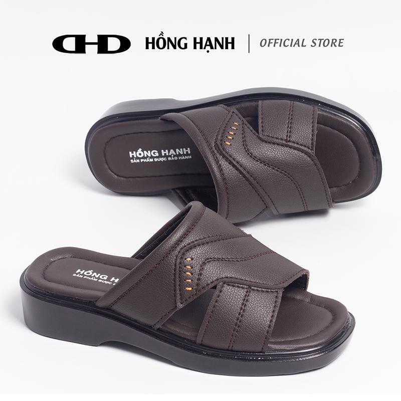 Dép Nam Trung Niên Hồng Hạnh DT01 – Đế Cao 4 Phân ÊmChân Sang Trọng Bền Đẹp