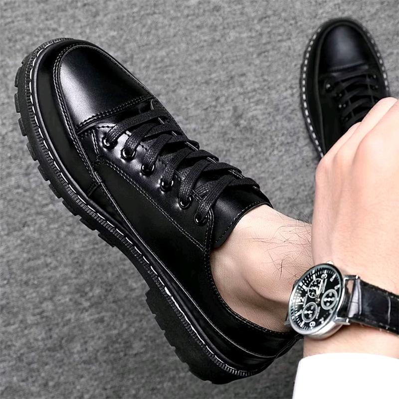 Sepatu Kerja Pantofel Hitam Glosy Carlos Docmart Unisex - Flat, Sneakers Black Karet Shoes Pria Kasual Wanita 4