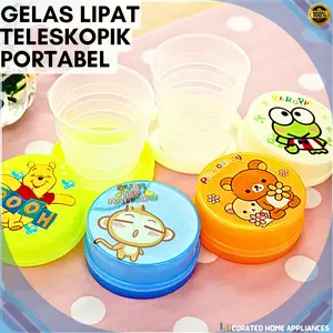 Gelas Lipat Travel Portable Teleskopik | Cup Plastik Tempat Minum | Gelas Plastik Lipat