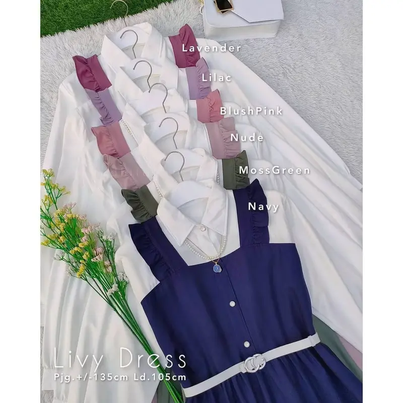 Baju Gamis Wanita Terbaru Livy Dress Gamis Remaja Kekinian Korean Style Busui FREE BELT FRZ Dewasa Muslim gamis  resleting elegan ⁠chocomilk gam is polos Crepe Kondangan Lebaran Pesta 7