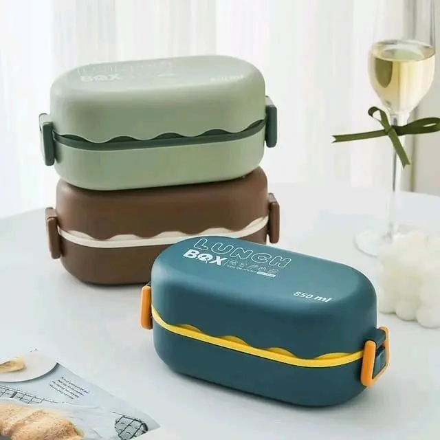 LUNSBOX BENTO LAPISAN GANDA DENGAN 2SUSUN FRE SENDOK Biru 0