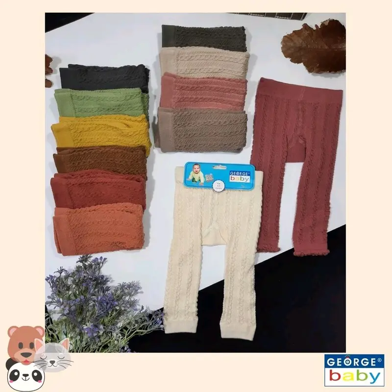 Legging baby george rajut tutup kaki dan buka kaki Bayi 0