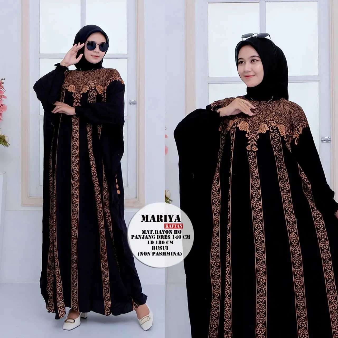 ￼Kaftan Mariya By Alia Putri Kaftan Jumbo Maksi Ld 170 Kaftan Rayon Premium