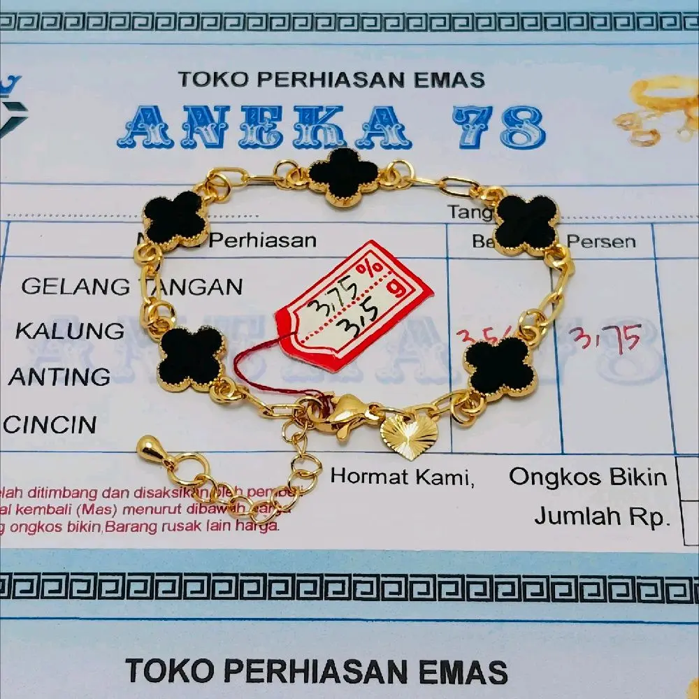 Gelang tangan wanita em4s muda 3,5gr motif clop3r terbaru bisa bayar di tempat