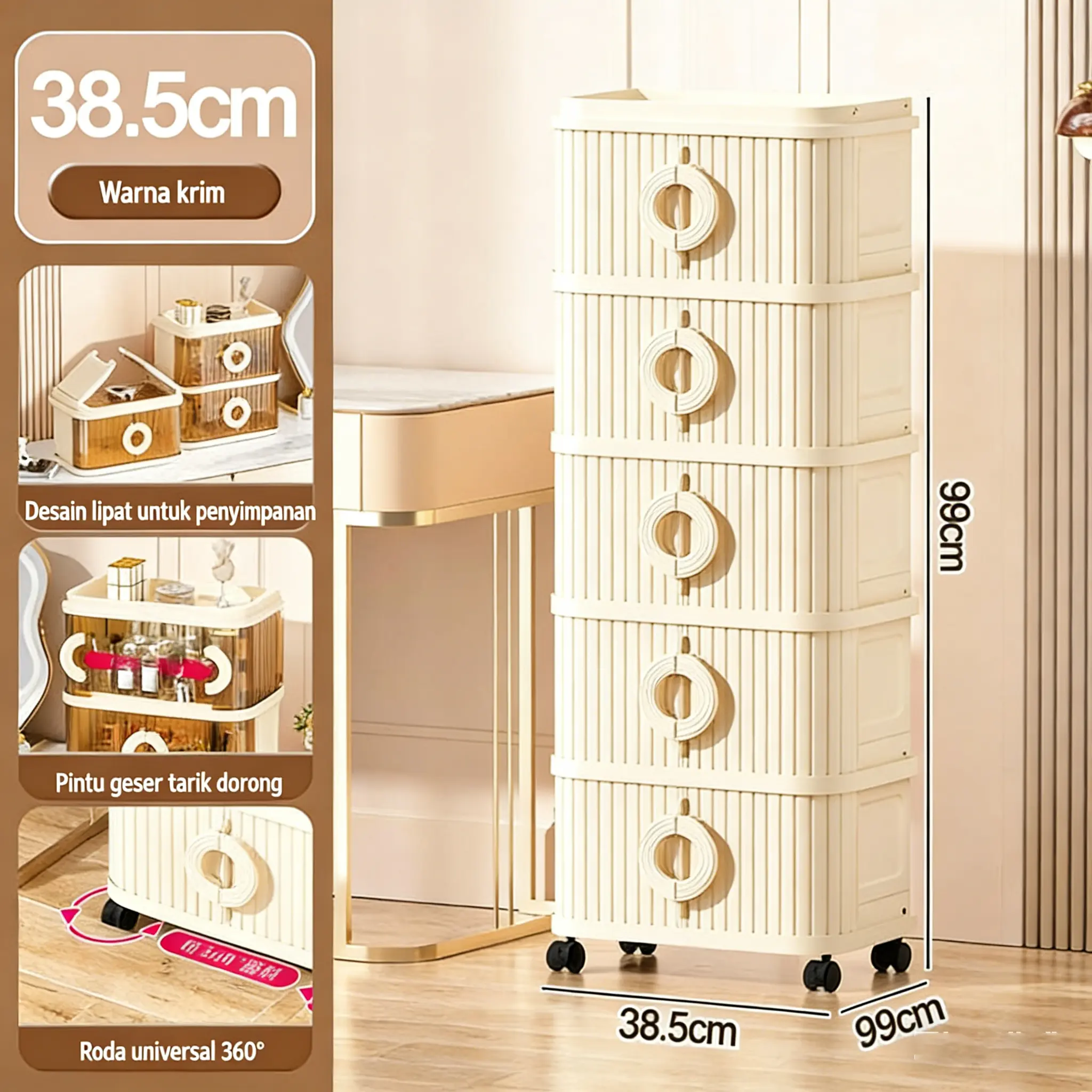 38cm-Warna krim-5 Susun