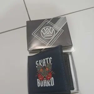 Skate Board Dompet Pria Lipat Kanvas Laki Laki Dompet Bermotif Uang Kartu