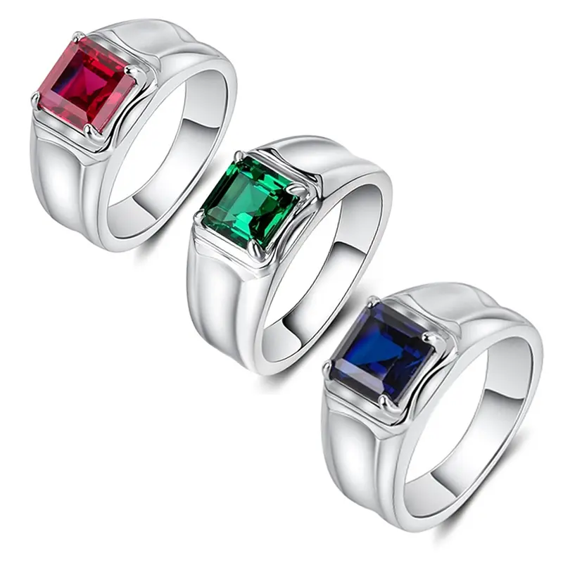 Square Luxurious Cubic Zirconia Ring, Multi-color Optional, Suitable For Men And Women, Valentine's Day Anniversary Gift, The Best Gift For Your Partner Or Friend