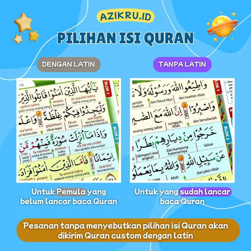 Product Introduction of Alquran Custom Nama Anak Azikru / AlQuran Junior / Al-Quran Hafalan Kids 11