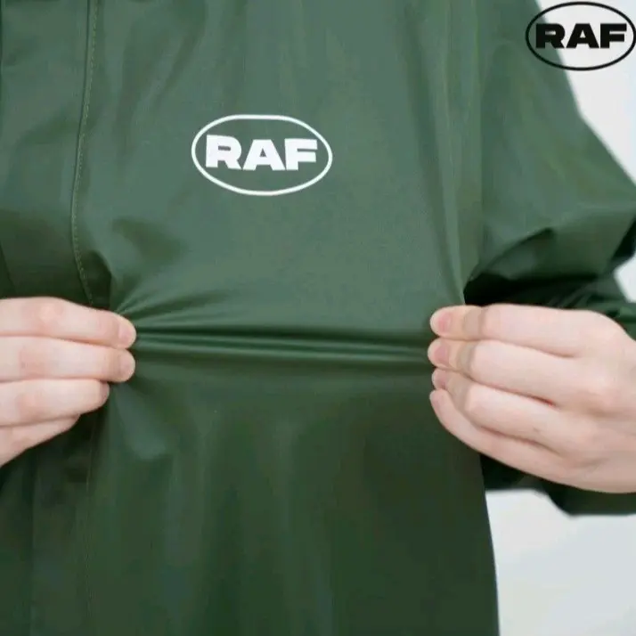RAF Jas Hujan Setelan Pria Wanita Bahan Tebal Elastis Tahan Air Pvc 0