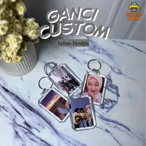 Gantungan Kunci Akrilik Custom Keycain Foto Dua Sisi Ganci - Bebas Design