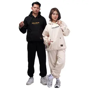FULLMOON SATU STEL ONESET HOODIE JUMPER PULLOVER DAN CELANA PANJANG JOGGER TRAINING FLEECE TEBAL UNISEX PRIA DAN WANITA Polos Keren