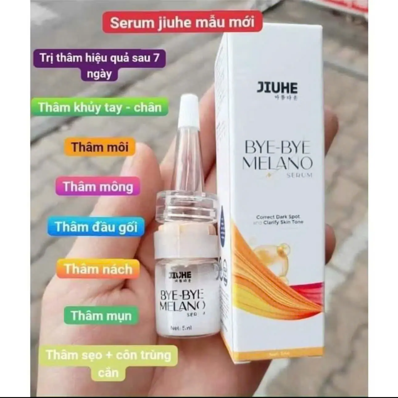 Serum Jiuhe Bye buye Melano 5ml chính hãng hỗ  trợ giảm  thâm nách,thâm sẹo  hiệu quả