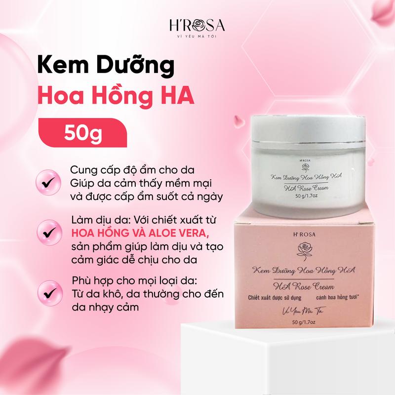  H'Rosa Kem Dưỡng Da Hoa Hồng 50g – Dành Cho Nữ – Skincare Dưỡng Ẩm Làm Đẹp Da Chăm Sóc Da Toàn Diện 