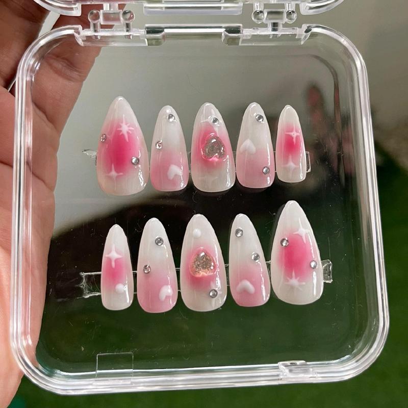 Kuku Handmade Kuromi Gratis Lem dan Toolkit Kuku Palsu Anak Motif  Sanrio/ Nailart Anak Motif Kartun Lucu 3D/ Kupal Remaja Motif Kartun Kuromi Free Lem stiker 2