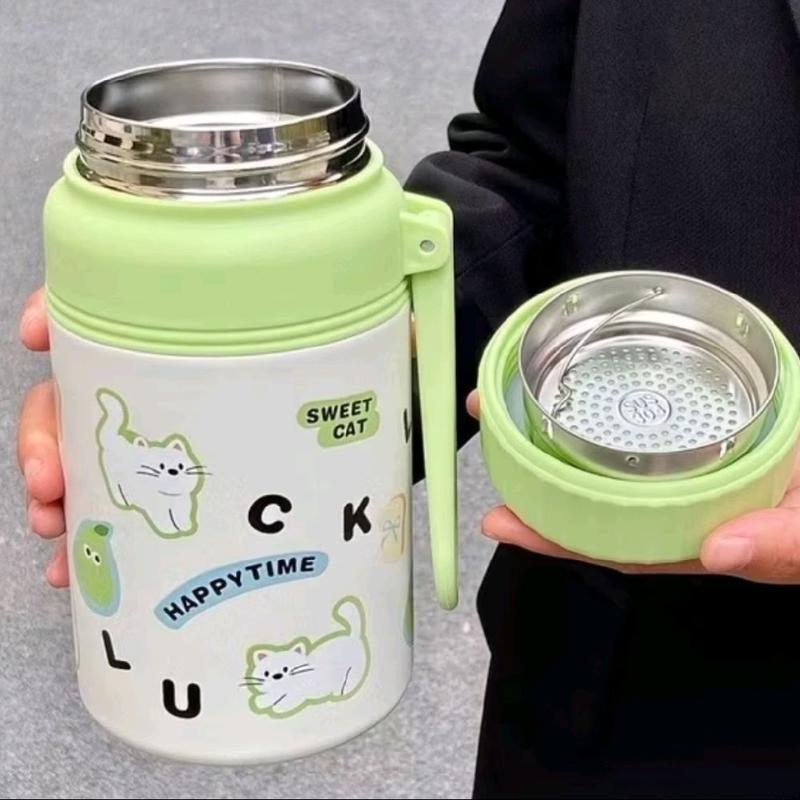  LUCK Bình Giữ Nhiệt Gấu Mèo Chất Liệu Inox 316 & 304 Dung Tích 1000ml giữ nhiệt nóng lạnh  501  