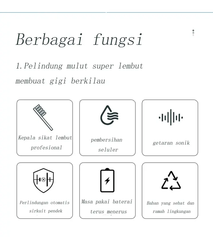 Pembersih gigi ultrasonik dan sikat gigi elektrik 2 in 1 Mulut Gusi 6