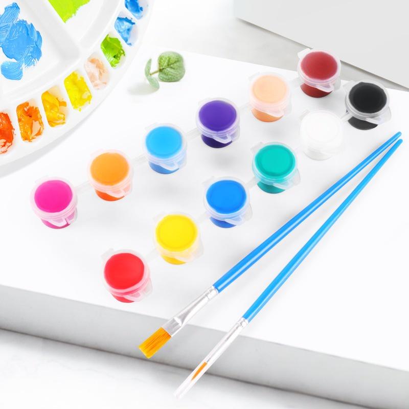 Best 1 Set Cat Lukis Akrilik Mini Ukuran 3ml Isi 6 Warna 12 Warna Cat Akrilik Kanvas Lukisan Kanvas Cat Cat Akrilik 4