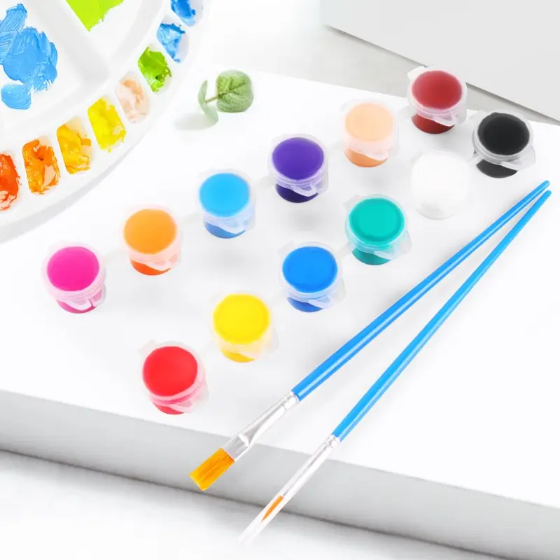 Best 1 Set Cat Lukis Akrilik Mini Ukuran 3ml Isi 6 Warna 12 Warna Cat Akrilik Kanvas Lukisan Kanvas Cat Cat Akrilik 3