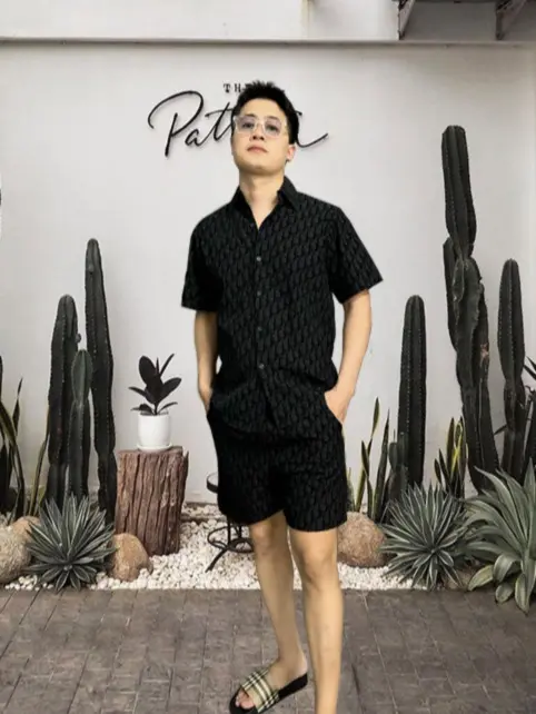 [Bộ/Set]  Sơ Mi + Quần Short Cộc Tay DYYO Lệ Vy Cho Nam Chất Kate Vân Nhung Nổi CC Hottrend SS25 Menwear