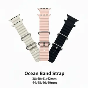 Ocean Band Strap tali jam tangan pintar berbahan silicon dengan Size 38/40/41/42mm-44/45/46/49mm