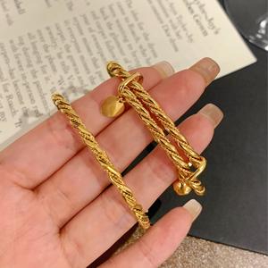 Gelang Tali Berpintal, SUNQ, Bersalut Emas, Gelang Mewah, Tahan Pudar, Kalis Calar women aksesoris jewelry Rantai Bangles Barang Kemas Bracelets