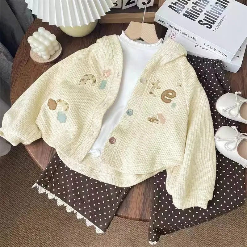 Áo Hoodie Dài Tay Cho Em Bé Gái, Phong Cách Hàn Quốc, Áo Cardigan Bé Gái, Thích Hợp Cho Bé 2-7 Tuổi