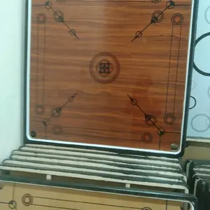 Meja karambol coklat ukuran 80x80cm bonus coin+cristal.