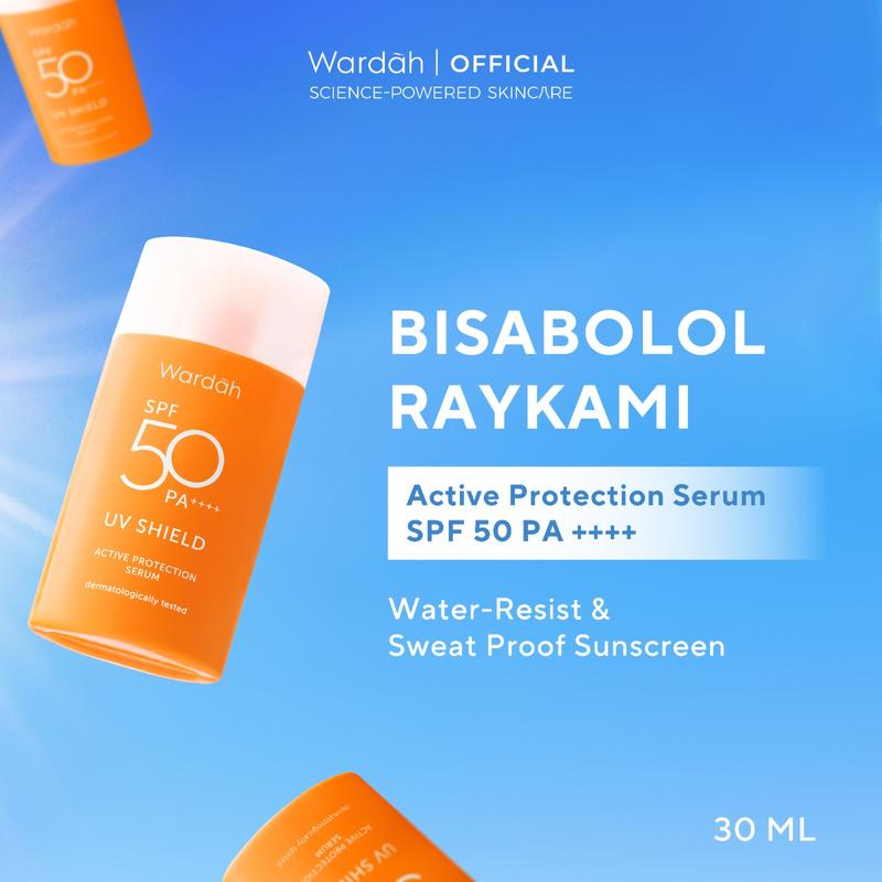 WARDAH UV Shield Active Protection Serum SPF 50 PA ++++ 35 ml - Sunscreen Wajah 0% Alkohol dan Waterproof - Tekstur Ringan - Untuk Semua Jenis Kulit - Skincare 1