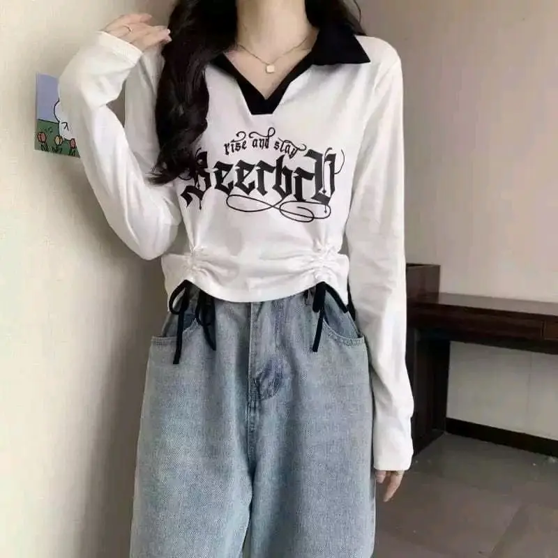 Kaos Longsleeve Serut RISE N SLAY Wanita Knit Rib (LD 88, P 40) Kasual 4
