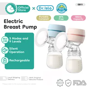 Preferred&Dr.isla Pompa ASI Electrik EB11 - Hisap Kuat Portabel dengan 9 Level Flapes - Produk Sesuai Garansi Purna Jual PUTIH IBU Program ASI Bayi