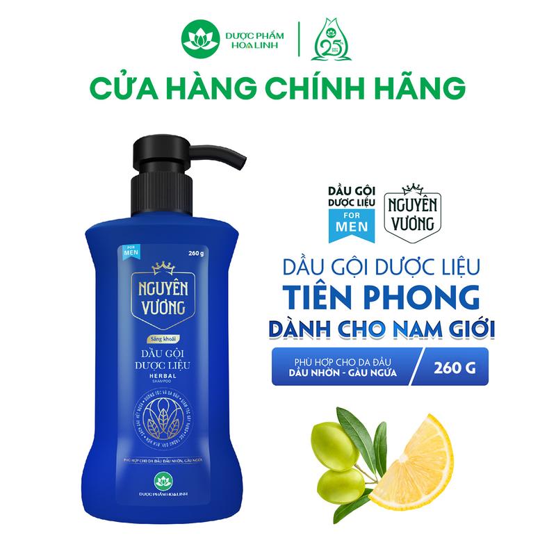 Dầu gội dược liệu Nguyên Vương Sảng khoái 260G - Hương sảng khoái dành cho tóc nam giới dầu bết, gàu ngứa