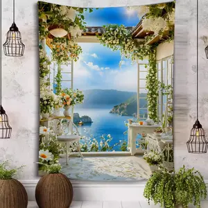 Latar Belakang Kain Gantung Vertikal Gaya Nordik, Kain Latar Dinding Kamar, Kain Gantung Tempat Tidur, Latar Belakang Dinding Kamar Tidur, Permadani Kanvas untuk Siaran Langsung