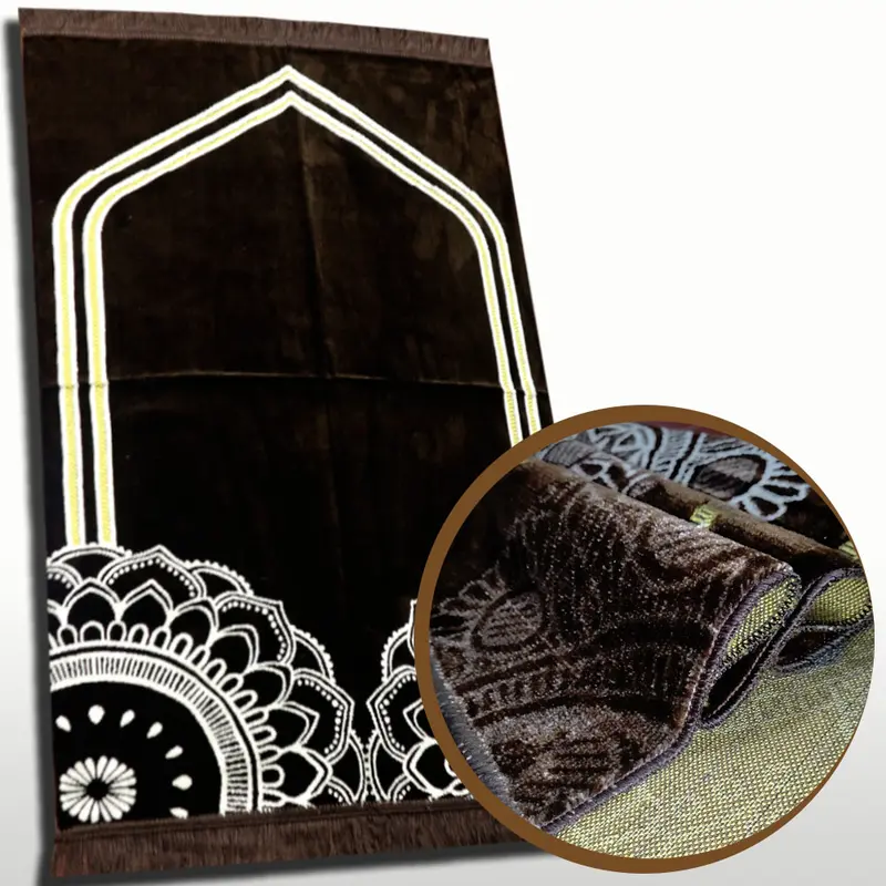 Sajadah Sholat Dewasa Turki Floral Tebal Standart Lembut Ukuran 110x70cm/Sejadah Motif Bunga Minimalis dan Elegan Embos Pakaian Muslim oleh oleh umroh 2