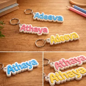 Gantungan Nama Tas Anak Custom | Anti Ketukar Sekolah | Tulisan Timbul 3D