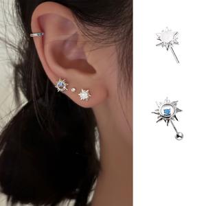 EAR PARTNER-ひまわりイヤリング 女性用 ニッチデザイン 高級感 耳穴用 螺旋 耐衝撃 耳骨ピアス イヤリング (eh-2451)