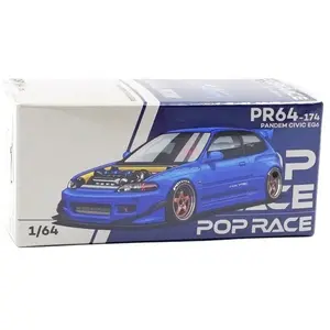 Pop Race 64 Pandem Civic EG6 Metalic Blue w/ Open Hood Poprace