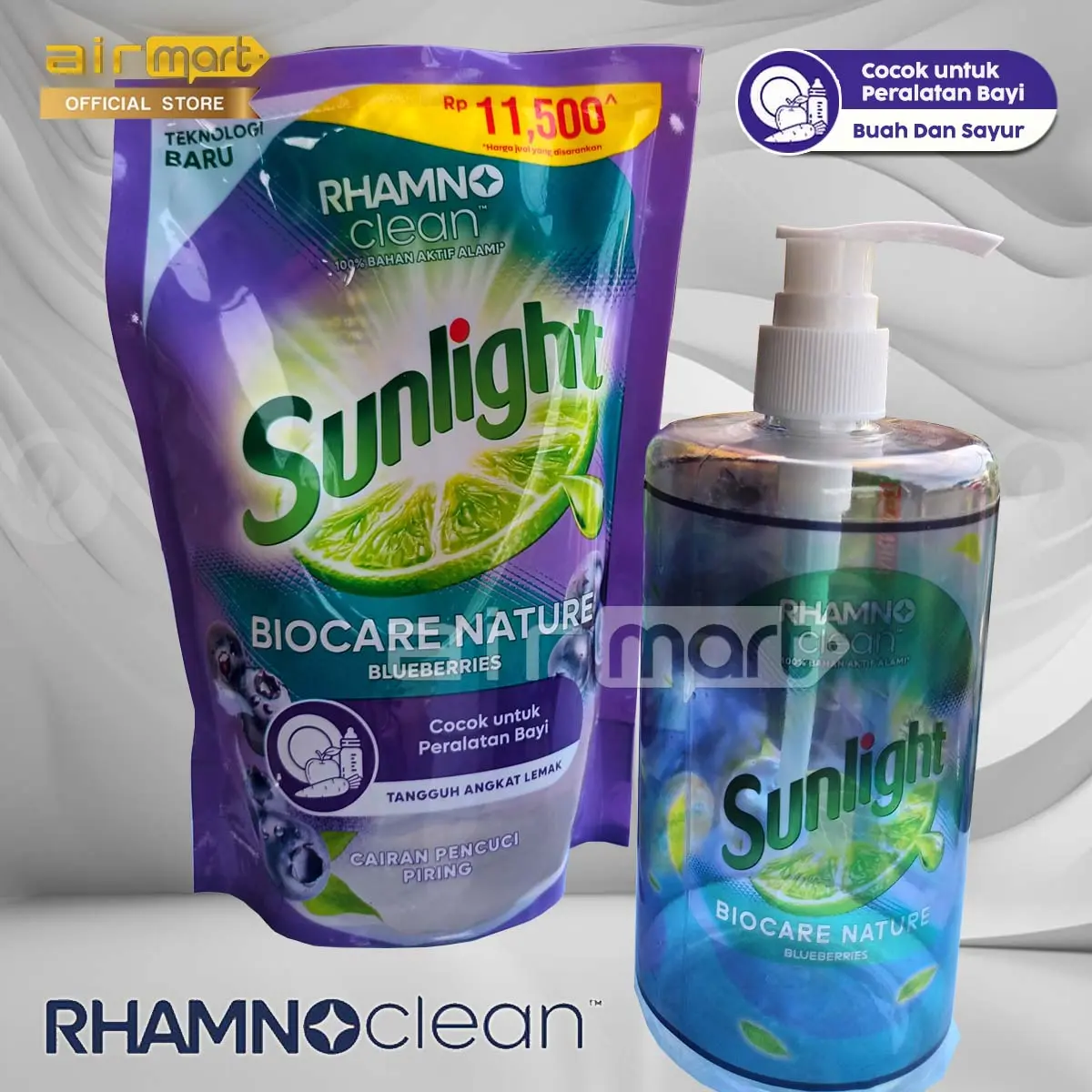 Sunlight Biocare Nature 585 ml Free Botol Pump 500ml Membersikan Peralatan Rumah Tangga dan Bayi