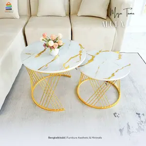 Alula Meja Tamu Minimalis Meja Ruang Tamu Meja Aesthetic Meja Estetik Meja Bulat Meja Sofa Jati