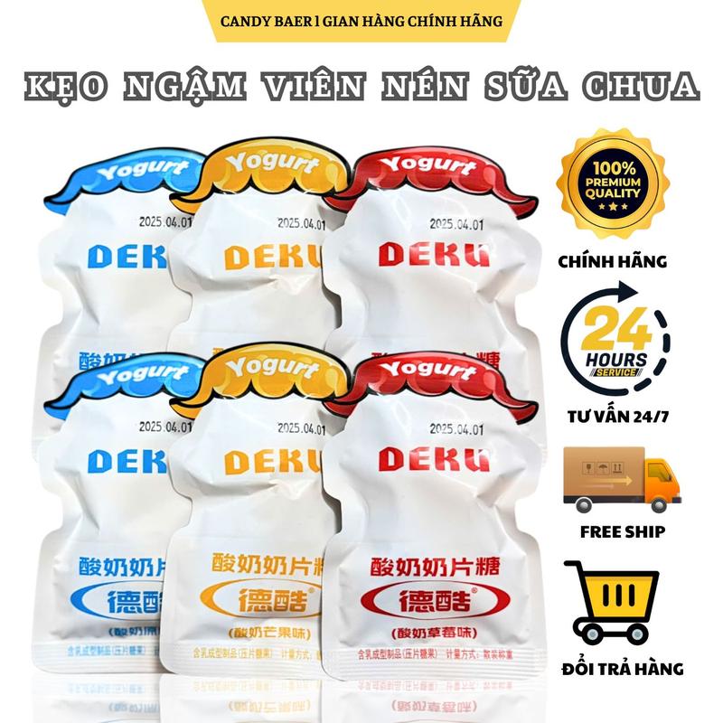 Kẹo Sữa Chua Viên Nén Deku Dạng Gói - Kẹo Ngậm Vị Sữa Chua