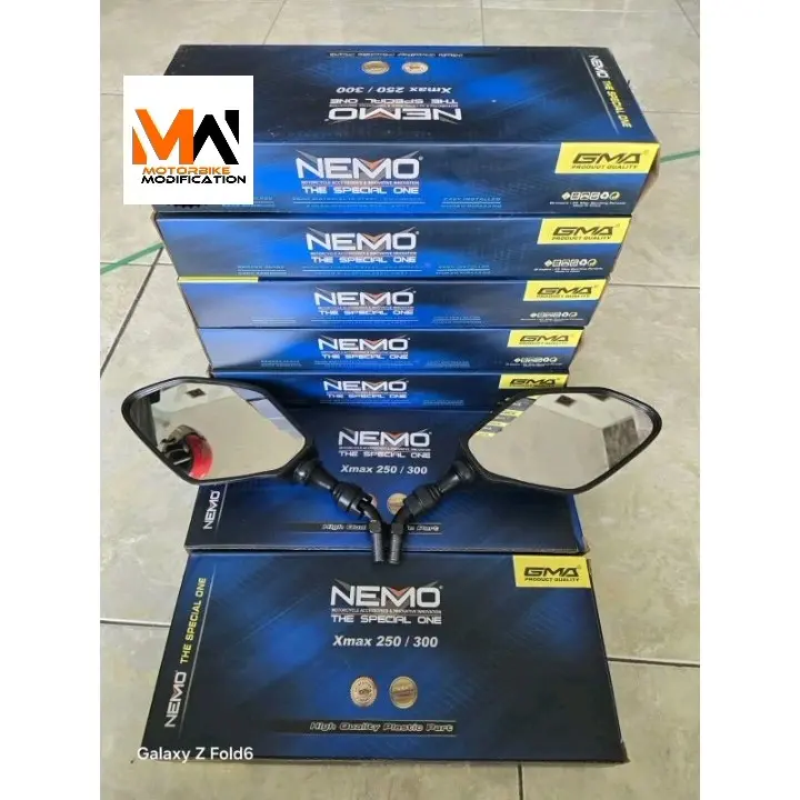Spion Bubut 3 Jari Original Xmax Nemo Spion Bubut Tangkai Pendek Universal Semua Motor 0