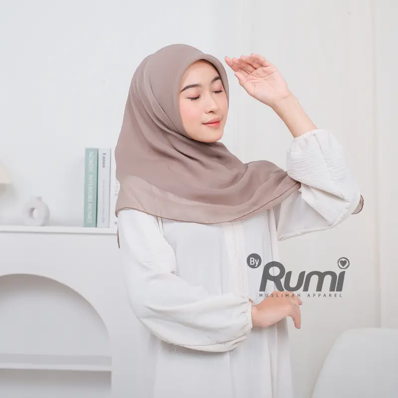 [EXCLUSIVE RUBEN ONSU] RUMI HIJAB - PAKET USAHA ISI 5 PCS PLAIN SQUARE Premium Series With Fragrance Wangi Hijab Polly Cotton Kerudung Persegi Jilbab Segiempat Bella Segi Empat Seragam Sekolah Polycotton Katun Pouch Santai Muslim Basic 5