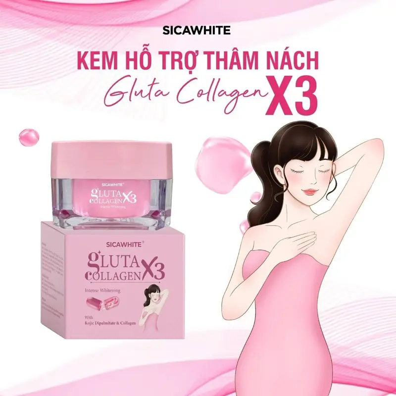 [H65] - Kem Hỗ Trợ Giảm Thâm GLUTA COLLAGEN X3 - Kem Cải Thiện Sắc Tố Da Những Vùng Như Nách, Đầu Gối, Khuỷ Tay (10gr) 0