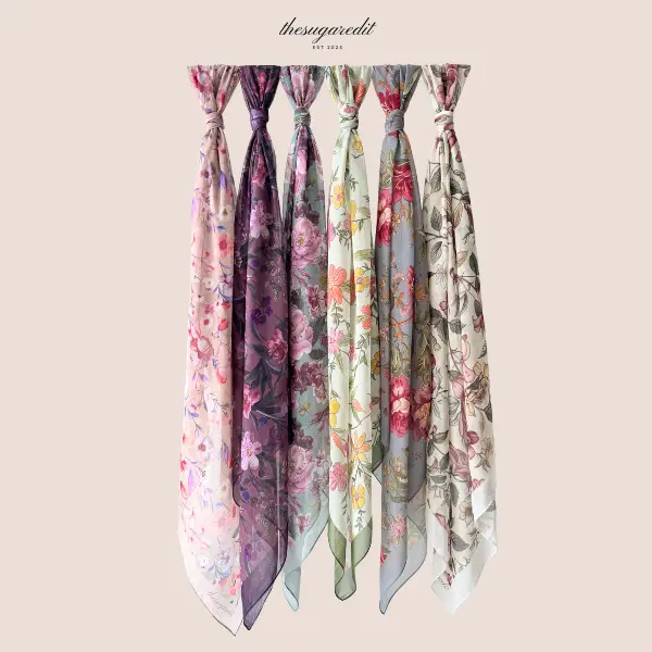 SUGARSCARF Mixed Satin Silk Square Scarf Hijab TikTok Shop Malaysia