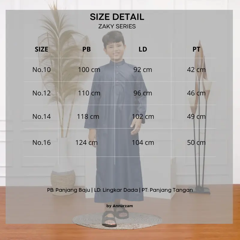 Jubah Anak Laki Laki Premium 9 - 16 Tahun Lengan Panjang Zaky Series Original ANNURZAM ALBUCHORI 2