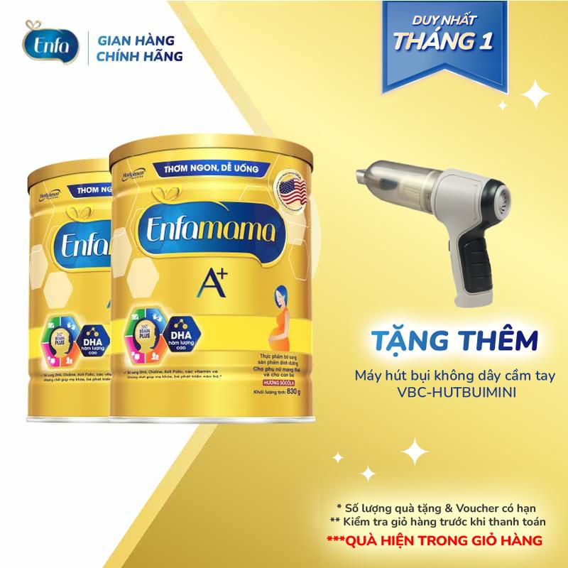 Bộ 2 sữa bầu Enfamama A+ - Hương Chocolate 830g lon