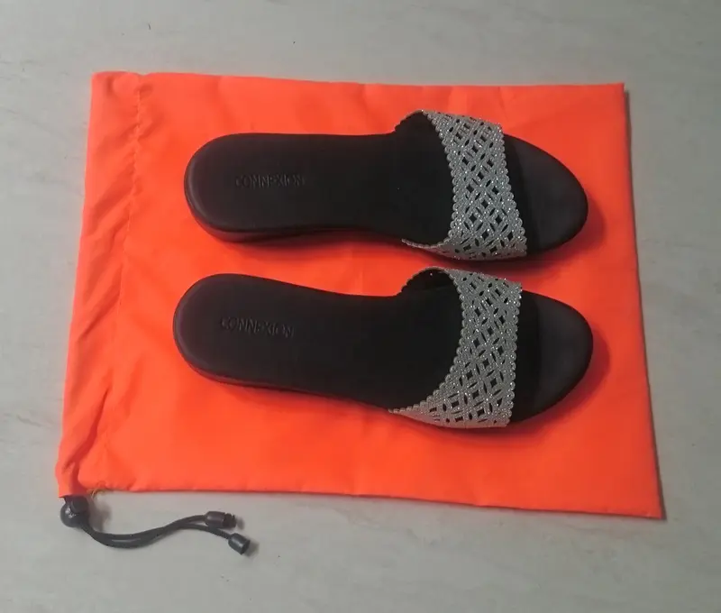 2 Tas Sepatu/Kantong Sepatu/Shoes Bag Untuk  Travel Umroh Haji anti air Hitam Pouch 4